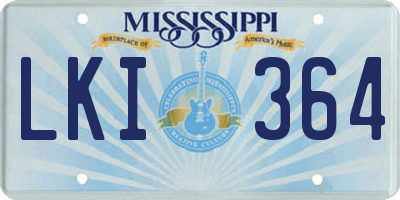 MS license plate LKI364
