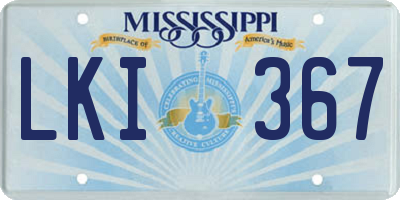 MS license plate LKI367