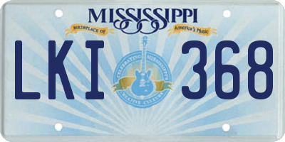 MS license plate LKI368