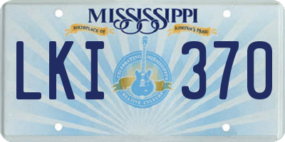MS license plate LKI370