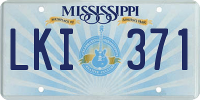 MS license plate LKI371