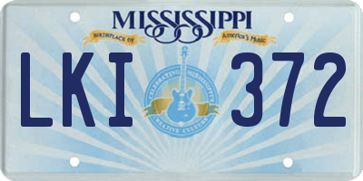 MS license plate LKI372