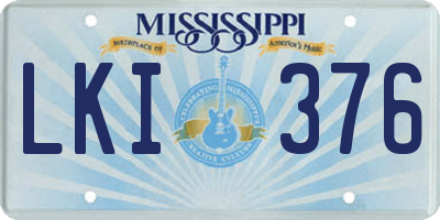 MS license plate LKI376