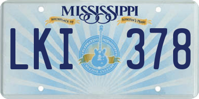 MS license plate LKI378