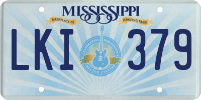 MS license plate LKI379
