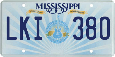 MS license plate LKI380