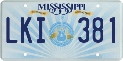 MS license plate LKI381