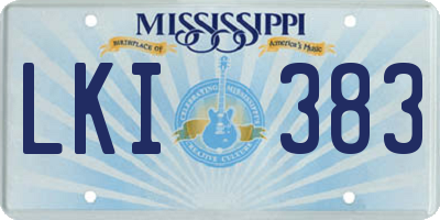 MS license plate LKI383
