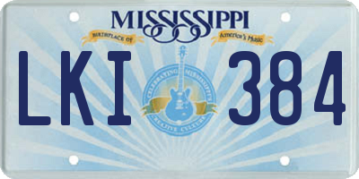 MS license plate LKI384