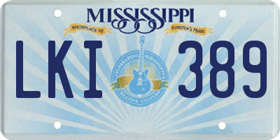 MS license plate LKI389