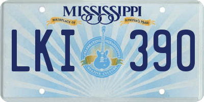 MS license plate LKI390