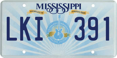 MS license plate LKI391