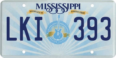 MS license plate LKI393
