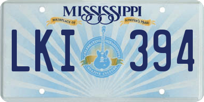 MS license plate LKI394