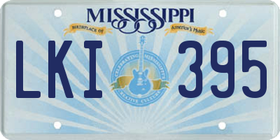 MS license plate LKI395