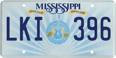 MS license plate LKI396