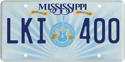 MS license plate LKI400