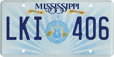 MS license plate LKI406