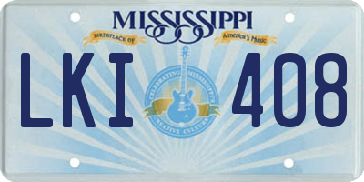 MS license plate LKI408