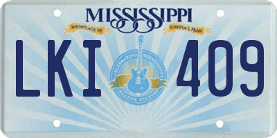 MS license plate LKI409