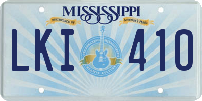 MS license plate LKI410