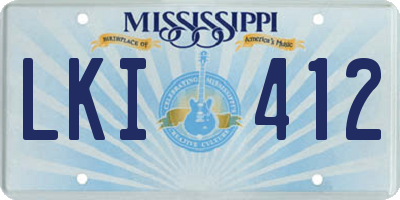 MS license plate LKI412