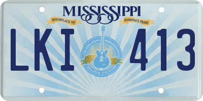 MS license plate LKI413