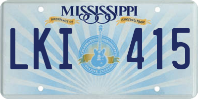 MS license plate LKI415