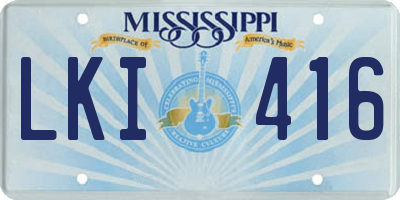 MS license plate LKI416