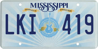 MS license plate LKI419