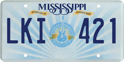 MS license plate LKI421
