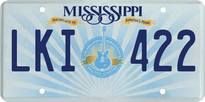 MS license plate LKI422