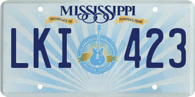MS license plate LKI423