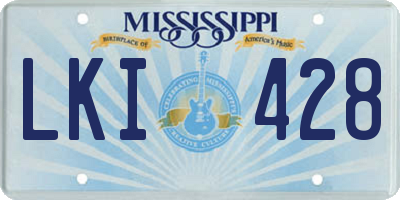 MS license plate LKI428