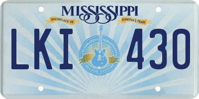 MS license plate LKI430