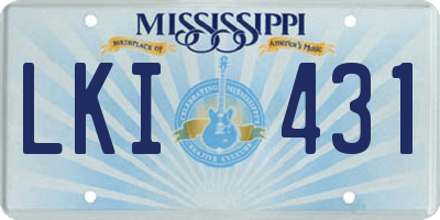MS license plate LKI431