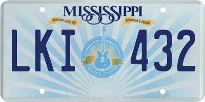 MS license plate LKI432