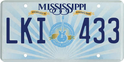 MS license plate LKI433