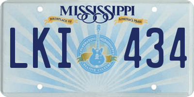 MS license plate LKI434