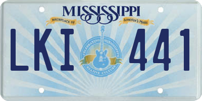 MS license plate LKI441
