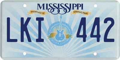 MS license plate LKI442