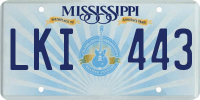 MS license plate LKI443