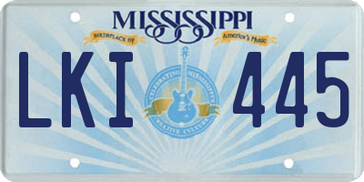 MS license plate LKI445