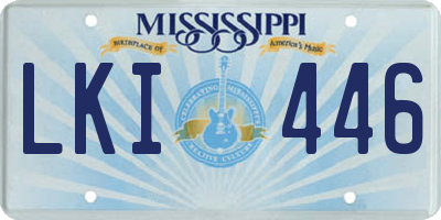 MS license plate LKI446