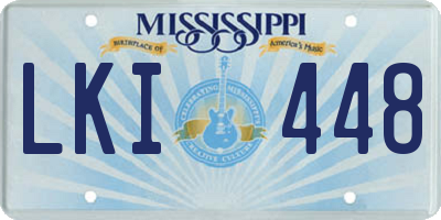 MS license plate LKI448