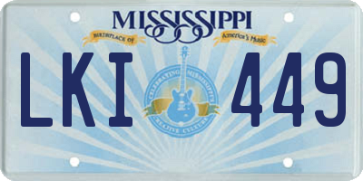 MS license plate LKI449