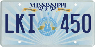 MS license plate LKI450