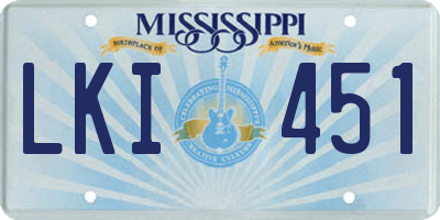MS license plate LKI451