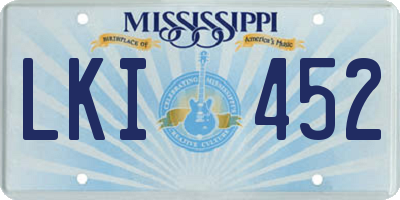 MS license plate LKI452
