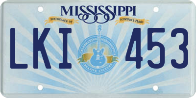 MS license plate LKI453